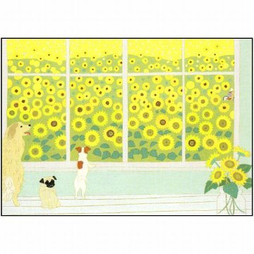 ひらいみも ポストカード（夏の窓：ひまわり）の画像