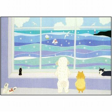 ひらいみも ポストカード（夏の窓：海）の画像
