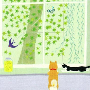 ひらいみも ポストカード（夏の窓：ツバメ）の画像