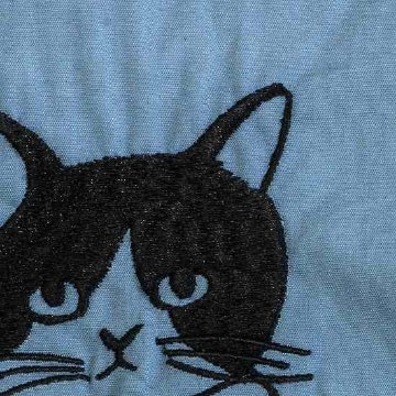 松尾ミユキ　刺繍巾着バッグL（Pepper）ブルーの画像