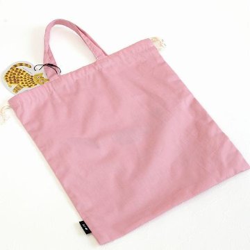 松尾ミユキ　刺繍巾着バッグL（Pumpkin）ピンクの画像