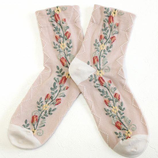 あなたに優しい靴下（サイド花）の画像