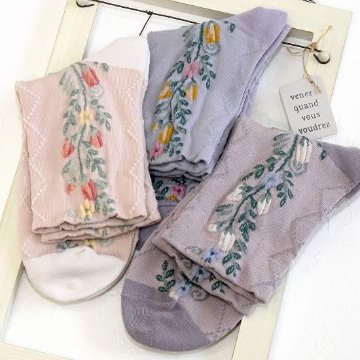 あなたに優しい靴下（サイド花）の画像