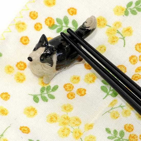 豆屋　箸置き（シェットランドシープドッグ　バイブラック）の画像