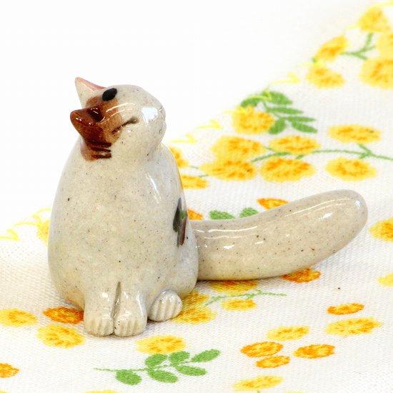 豆屋　箸置き（ねこ　おすわり　ミケ濃茶）の画像