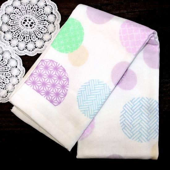 さいか　ガーゼたおる（まる模様）パープルの画像