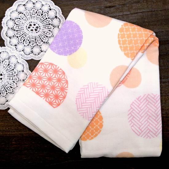 さいか　ガーゼたおる（まる模様）オレンジの画像