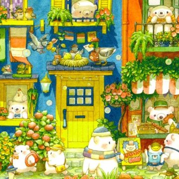 ちっぷ ポストカード（カラフルストリート）の画像