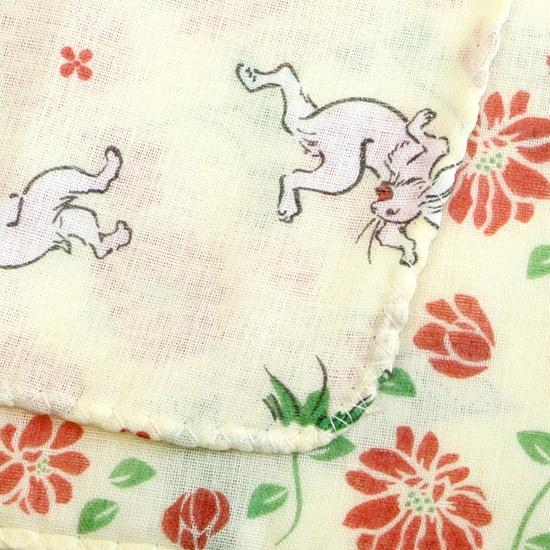 京都くろちく　両面ガーゼてぬぐい（戯画と蔓花）の画像
