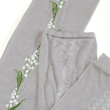 MAISON BLANCHE　おさんぽアームカバー　ロング丈（スズラン）ライトグレーの画像