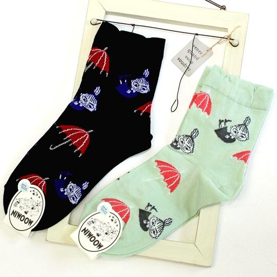 MOOMIN 冷感ソックス（傘とミイ）の画像