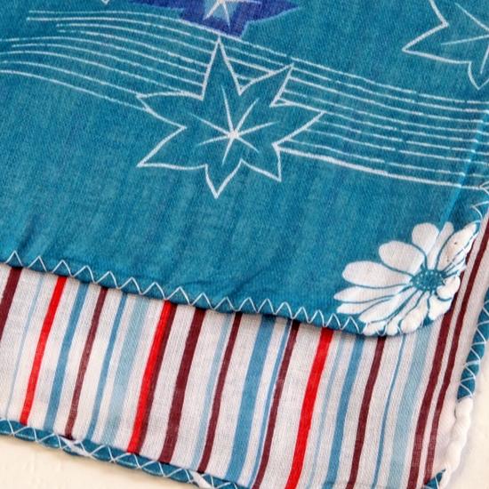 京都くろちく　両面ガーゼはんかち（浅葱色）の画像