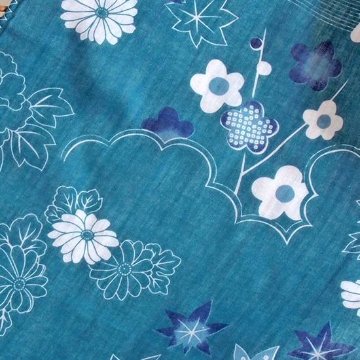 京都くろちく　両面ガーゼはんかち（浅葱色）の画像