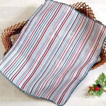 京都くろちく　両面ガーゼはんかち（浅葱色）の画像