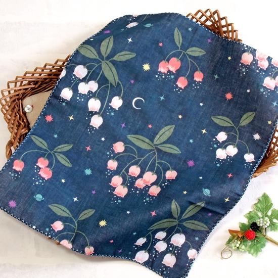 京都くろちく　両面ガーゼはんかち（満天星つつじ）の画像