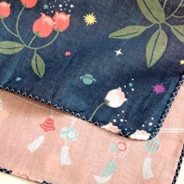 京都くろちく　両面ガーゼはんかち（満天星つつじ）の画像