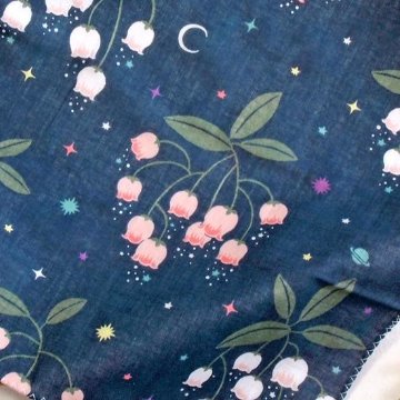 京都くろちく　両面ガーゼはんかち（満天星つつじ）の画像