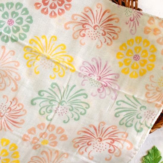 京都くろちく　両面ガーゼはんかち（菊日和）の画像