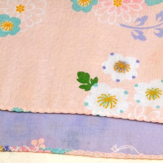 京都くろちく　両面ガーゼはんかち（瑠璃唐草）の画像