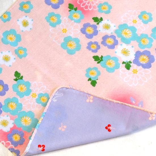 京都くろちく　両面ガーゼはんかち（瑠璃唐草）の画像