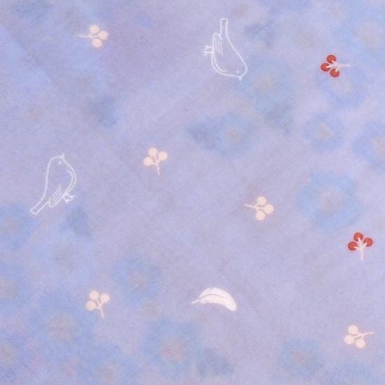 京都くろちく　両面ガーゼはんかち（瑠璃唐草）の画像