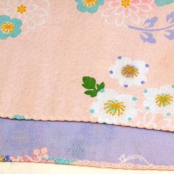 京都くろちく　両面ガーゼはんかち（瑠璃唐草）の画像