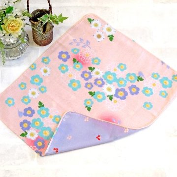 京都くろちく　両面ガーゼはんかち（瑠璃唐草）の画像