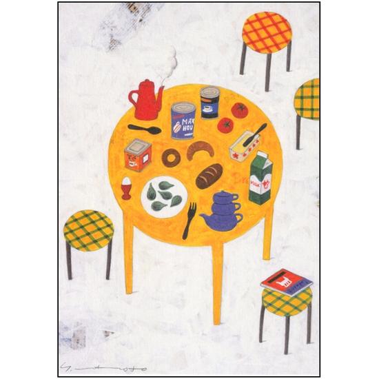 リトグラフ　マツモトヨーコ作　額装 サイン入り 数量 限定版「夏時間」 リトグラフ マツモトヨーコ作 額装 サイン有り 数量 限定