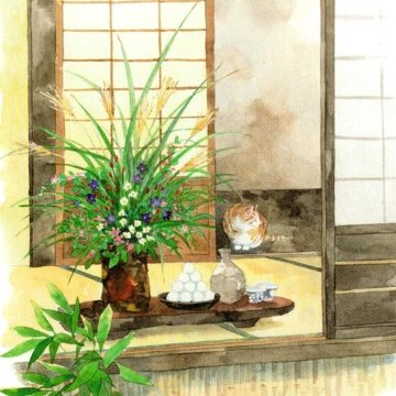 三好貴子 ポストカード（月見の宴）の画像