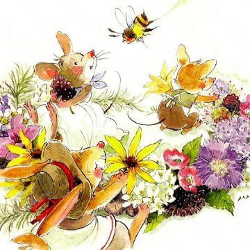 いなとめ まきこ ポストカード（Wreath making）の画像