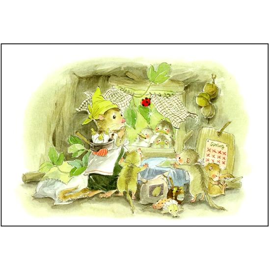 いなとめ まきこ ポストカード（春のおとなりさん）の画像