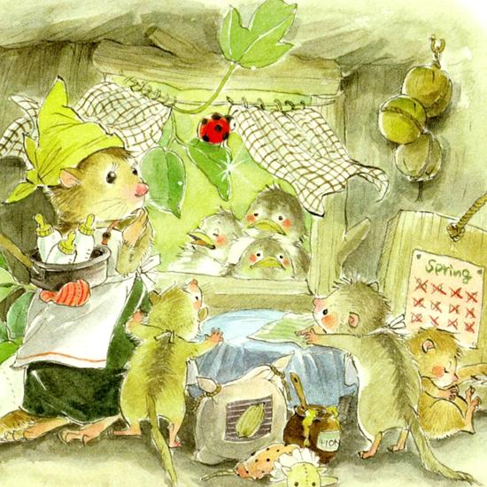 いなとめ まきこ ポストカード（春のおとなりさん）の画像