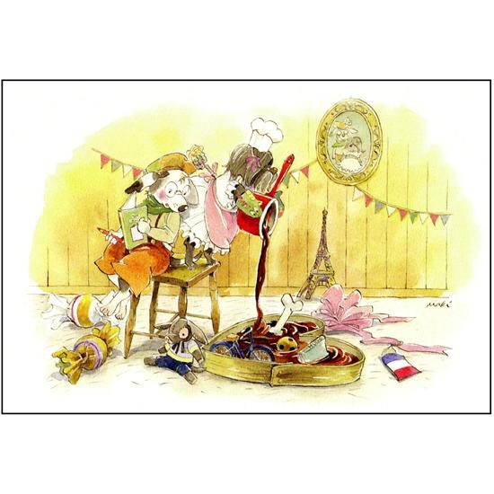 いなとめ まきこ ポストカード（パリの恋人）の画像