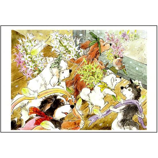 いなとめ まきこ ポストカード（Fairy Dogs/February）の画像
