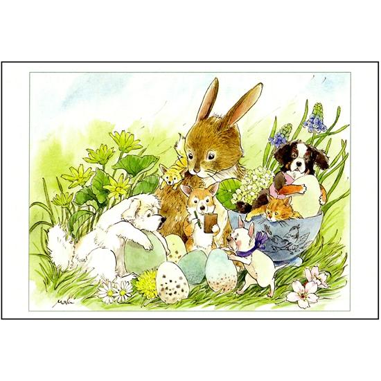 いなとめ まきこ ポストカード（Fairy Dogs/April）の画像