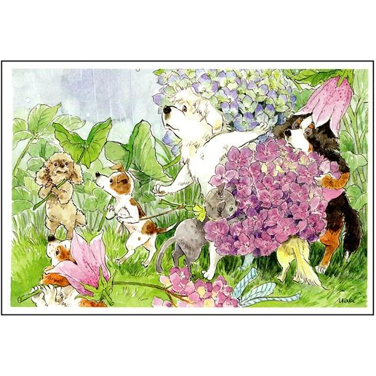 いなとめ まきこ ポストカード（Fairy Dogs/June）の画像