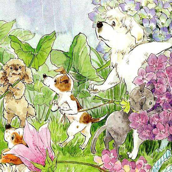 いなとめ まきこ ポストカード（Fairy Dogs/June）の画像