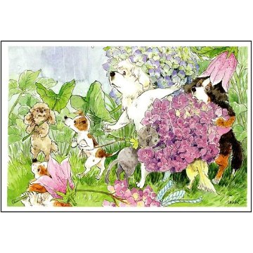 いなとめ まきこ ポストカード（Fairy Dogs/June）の画像