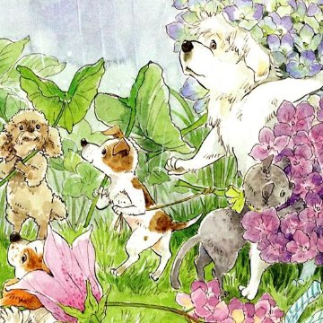 いなとめ まきこ ポストカード（Fairy Dogs/June）の画像
