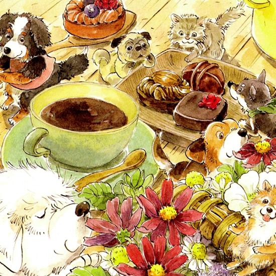 いなとめ まきこ ポストカード（Fairy Dogs/September）の画像