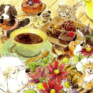 いなとめ まきこ ポストカード（Fairy Dogs/September）の画像