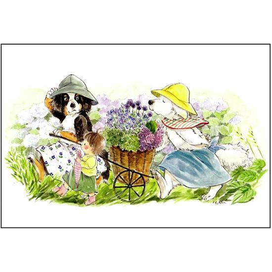 いなとめ まきこ ポストカード（hygge アジサイの庭で）の画像