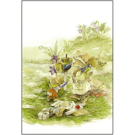 いなとめ まきこ ポストカード（春メールボックスを作ろう）の画像