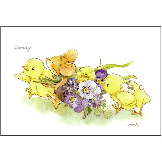 いなとめ まきこ ポストカード（ユルリ/パンジー）の画像