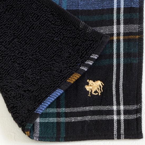 POLO　タオルハンカチ（チェック）ブラックの画像