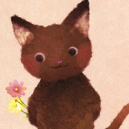 菜生　ポストカード（きみとぼくのコスモス・猫）の画像