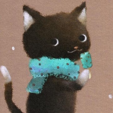 菜生　ポストカード（冬のチョコミント・猫）の画像