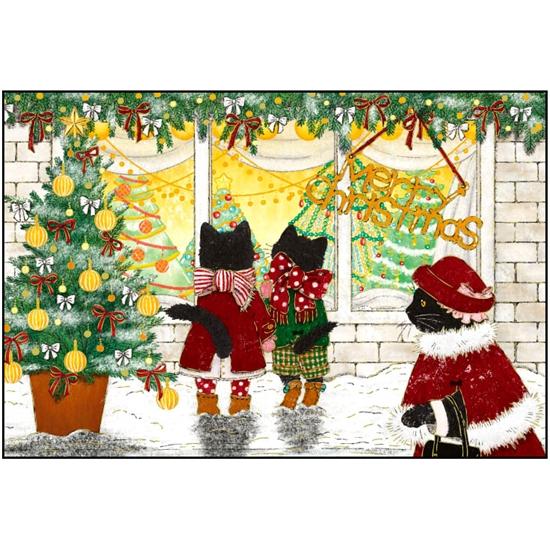 茜ことこ　クリスマスポストカード（ねこ）の画像