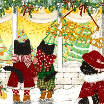茜ことこ　クリスマスポストカード（ねこ）の画像