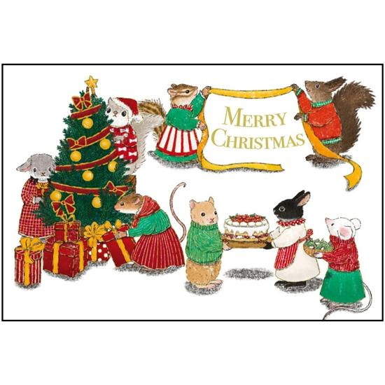 茜ことこ　クリスマスポストカード（小動物）の画像